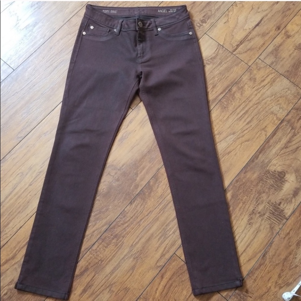 DL1961 Angel Catseye mid rise skinny brown jeans
